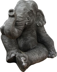 4251549308119 - Luxus Skulptur Elefant Dunkelgrau 55 x 53 x H 53 cm - Limited Edition