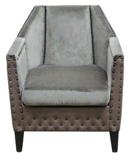 4251549308423 - Luxus Sessel Grau   Braun   Schwarz 61 x 71 x H 69 cm - Hotel & Restaurant MÃ¶bel