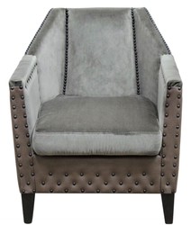 4251549308423 - Luxus Sessel Grau   Braun   Schwarz 61 x 71 x H 69 cm - Hotel & Restaurant MÃ¶bel