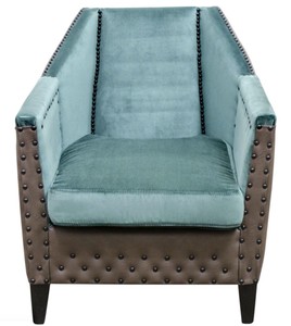 4251549308430 - Luxus Sessel TÃ¼rkis   Braun   Schwarz 61 x 71 x H 69 cm - Hotel & Restaurant MÃ¶bel