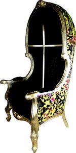 4251549308799 - Pompöös by Luxus Ballon Barock Sessel Schwarz Gold Butterfly & Flower Design mit glitzernder Krone - Pompööser Barock Sessel designed by Harald Glööckler 4251549308799 - Pompöös by Luxus Ballon Barock Sessel Schwarz Gold Butterfly & Flower Design mit glitzernder Krone - Pompööser Barock Sessel designed by Harald Glööckler