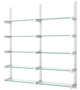 4251549309086 - Wohnzimmer Wandregal   BÃ¼cherregal Silber 2115 x 33 x H 228 cm - Luxus MÃ¶bel