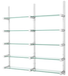 4251549309086 - Wohnzimmer Wandregal   BÃ¼cherregal Silber 2115 x 33 x H 228 cm - Luxus MÃ¶bel
