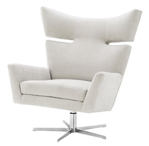 4251549309222 - Drehsessel Sandfarben   Silber 100 x 89 x H 105 cm - Luxus MÃ¶bel