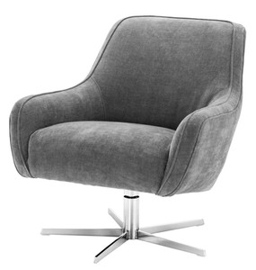 4251549309239 - Drehsessel Grau   Silber 76 x 80 x H 82 cm - Luxus MÃ¶bel