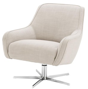 4251549309246 - Drehsessel Naturfarben   Silber 76 x 80 x H 82 cm - Luxus MÃ¶bel