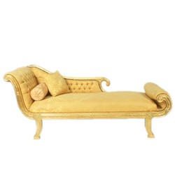 4251549309659 - Barock Chaiselongue Modell XXL Gold Muster   Gold Linke Seite - Antik Stil - Liege Wohnzimmer MÃ¶bel