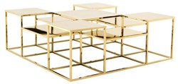 4251549309888 - Luxus Couchtisch   Wohnzimmertisch Gold 120 x 120 x H 42 cm - Designer WohnzimmermÃ¶bel