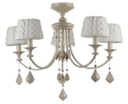 4251549310266 - Barock Kristall Kronleuchter   LÃ¼ster 5 Flammig Beige Ã 76 x H 59 cm - Barockstil MÃ¶bel