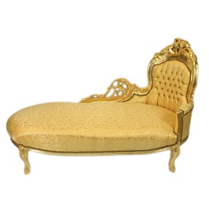 4251287766134 - Barock Chaiselongue Gold Muster   Gold - Barock MÃ¶bel - Recamiere Liege