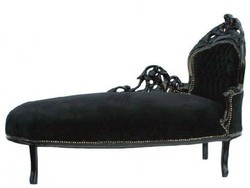 4251549310303 - Barock Chaiselongue Schwarz   Schwarz rechte Seite - MÃ¶bel Recamiere Liege Interior