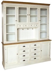 4251549311010 - Landhausstil Wandschrank Antik WeiÃ   Braun 160 x 43 x H 220 cm - Landhausstil MÃ¶bel