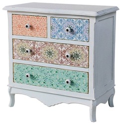 4251549311126 - Landhausstil Shabby Chic Kommode Antik WeiÃ   Mehrfarbig 70 x 38 x H 71 cm - Landhausstil Kollektion