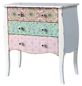 4251549311133 - Landhausstil Kommode Antik WeiÃ   Mehrfarbig 75 x 38 x H 76 cm - Shabby Chic MÃ¶bel