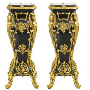 4251549311157 - Barock Marmor Säulen Set Gold Schwarz 35 x 35 x H85 - Marmor Säule (2 Stk) - Limited Edition 4251549311157 - Barock Marmor Säulen Set Gold Schwarz 35 x 35 x H85 - Marmor Säule (2 Stk) - Limited Edition