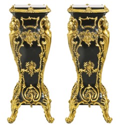 4251549311157 - Barock Marmor Säulen Set Gold Schwarz 35 x 35 x H85 - Marmor Säule (2 Stk) - Limited Edition 4251549311157 - Barock Marmor Säulen Set Gold Schwarz 35 x 35 x H85 - Marmor Säule (2 Stk) - Limited Edition