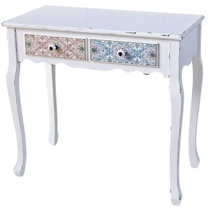 4251549311188 - Landhausstil Konsole Antik WeiÃ   Mehrfarbig 80 x 40 x H 74 cm - Shabby Chic MÃ¶bel