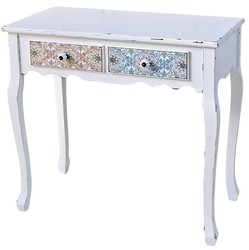 4251549311188 - Landhausstil Konsole Antik WeiÃ   Mehrfarbig 80 x 40 x H 74 cm - Shabby Chic MÃ¶bel