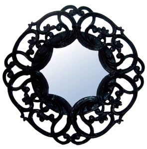 4251549311270 - Spiegel   Wandspiegel Schwarz Ã 100 cm - Art Deco MÃ¶bel