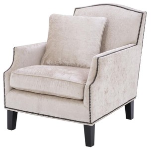 4251549311331 - Luxus Wohnzimmer Sessel Creme   Schwarz 79 x 98 x H 90 cm - Limited Edition