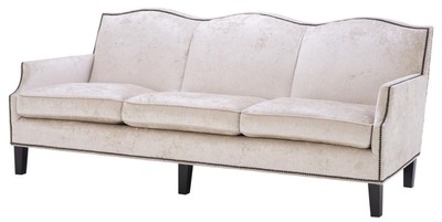 4251549311348 - Luxus Wohnzimmer Sofa Creme   Schwarz 220 x 98 x H 90 cm - Limited Edition
