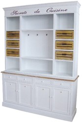 4251549311478 - Landhausstil KÃ¼chenschrank Antik WeiÃ   Naturfarben 160 x 43 x H 218 cm - Landhausstil KÃ¼chenmÃ¶bel