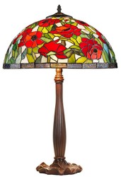 4251549311508 - Tiffany Tischleuchte Bronzefarben   Mehrfarbig Ã 40 x H 64 cm - Handgefertigte Hockerleuchte aus 528 Teilen