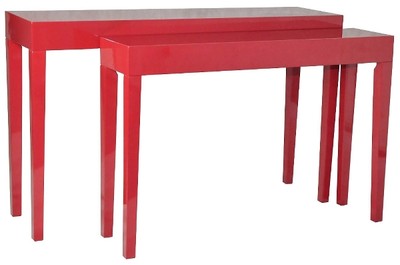 4251549311737 - Luxus Konsolen 2er Set Rot - Handgefertigte LackmÃ¶bel