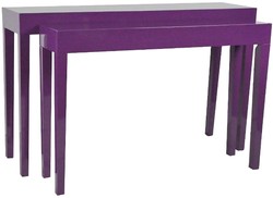 4251549311744 - Luxus Konsolen 2er Set Lila - Handgefertigte LackmÃ¶bel