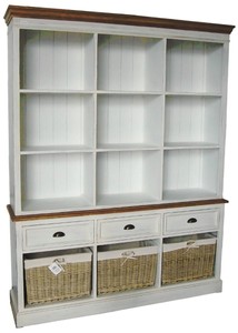 4251549312017 - Landhausstil Wandschrank Antik WeiÃ   Braun 160 x 40 x H 206 cm - Landhausstil MÃ¶bel