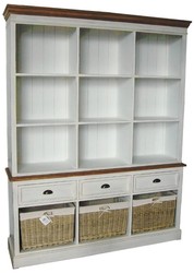 4251549312017 - Landhausstil Wandschrank Antik WeiÃ   Braun 160 x 40 x H 206 cm - Landhausstil MÃ¶bel