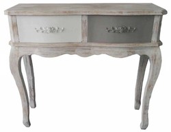 4251549312109 - Landhausstil Konsole Antik WeiÃ   Mehrfarbig 91 x 33 x H 80 cm - Konsolentisch im Shabby Chic Look