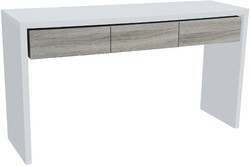 4251549312123 - Konsole WeiÃ   Naturfarben 154 x 45 x H 85 cm - Handgerfertigte Lack-Konsole mit 3 Holzschubladen