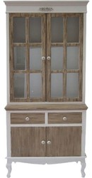 4251549312161 - Landhausstil Vitrinenschrank WeiÃ   Braun 89 x 40 x H 195 cm - Landhausstil MÃ¶bel