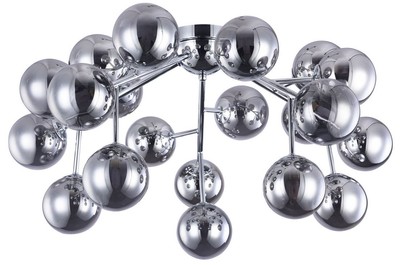 4251549312635 - Wohnzimmer Deckenleuchte Silber Ã 75 x H 25 cm - Deckenlampe mit kugelfÃ¶rmigen Lampenschirmen