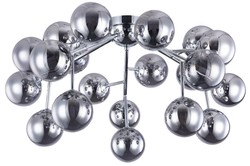 4251549312635 - Wohnzimmer Deckenleuchte Silber Ã 75 x H 25 cm - Deckenlampe mit kugelfÃ¶rmigen Lampenschirmen
