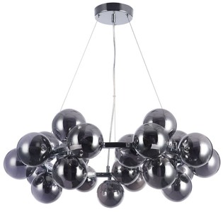 4251549312642 - Wohnzimmer HÃ¤ngeleuchte Silber   Schwarz Ã 69 x H 238 cm - HÃ¤ngelampe mit kugelfÃ¶rmigen Lampenschirmen