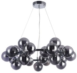 4251549312642 - Wohnzimmer HÃ¤ngeleuchte Silber   Schwarz Ã 69 x H 238 cm - HÃ¤ngelampe mit kugelfÃ¶rmigen Lampenschirmen