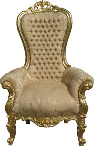 4251549312918 - Barock Thron Sessel Majestic Medium Creme-Gold Muster Gold Mod2 mit Bling Bling Glitzersteinen - Riesensessel - Thron Stuhl Tron 4251549312918 - Barock Thron Sessel Majestic Medium Creme-Gold Muster Gold Mod2 mit Bling Bling Glitzersteinen - Riesensessel - Thron Stuhl Tron
