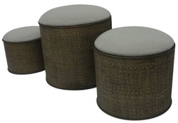 4251549312949 - Landhausstil Sitzblock 3er Set Dunkelbraun Beige - Handgefertigte Sitzblöcke mit Stauraum und gepolsterten Sitzflächen 4251549312949 - Landhausstil Sitzblock 3er Set Dunkelbraun Beige - Handgefertigte Sitzblöcke mit Stauraum und gepolsterten Sitzflächen