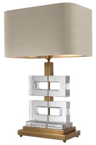 4251549313342 - Luxus Tischleuchte Vintage Messing   Khaki 45 x H 70 cm - Luxus Kollektion