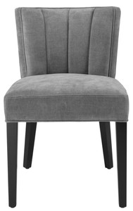 Casa Padrino Luxus Esszimmerstuhl Grau / Schwarz 51 x 62 x H. 82 cm - Luxus Esszimmer M&ouml;bel – Bild 2