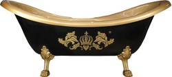 4251549313397 - PompÃ¶Ã¶s by Luxus Badewanne Deluxe von Harald GlÃ¶Ã¶ckler Schwarz   Gold   Gold 2020mm mit goldfarbenen LÃ¶wenfÃ¼ssen