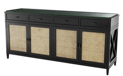 4251549313434 - Luxus Kommode Schwarz   Naturfarben 200 x 56 x H 925 cm - Limited Edition