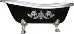 Pomp&ouml;&ouml;s by Casa Padrino ba&ntilde;o de lujo de lujo independiente de Harald Gl&ouml;&ouml;ckler negro / plata 1560mm con patas de le&oacute;n plateado – Bild 1