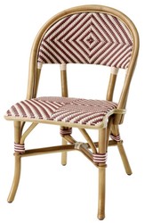 4251549313762 - Luxus Rattanstuhl Naturfarben   Burgundy   WeiÃ 46 x 60 x H 83 cm - Wintergarten MÃ¶bel