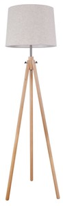 4251549313953 - Stehleuchte Braun   Beige Ã 44 x H 1615 cm - Moderne Stehlampe mit hÃ¶lzernem Stativ und Baumwoll Lampenschirm