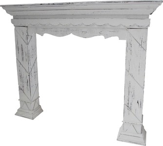 Casa Padrino Country Style Fireplace Surround Antique White 116 X