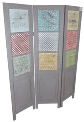 4251549314455 - Landhausstil Raumteiler Grau   Mehrfarbig 135 x 3 x H 175 cm - Landhausstil MÃ¶bel