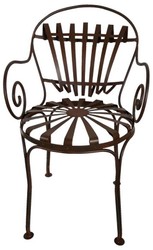 4251549315230 - Schmiedeeisen Gartenstuhl mit Armlehnen Ã 46 x H 94 cm - verschiedene Farben - Jugendstil GartenmÃ¶bel